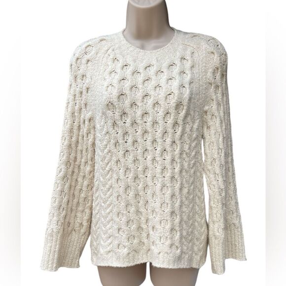 J. Crew bell sleeve crochet bell sleeve sweater beautiful sweater - Picture 1 of 5